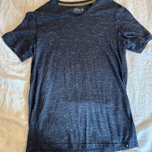 Smartwool Navy Heather Short Sleeve V-Neck Tee - Men’s M